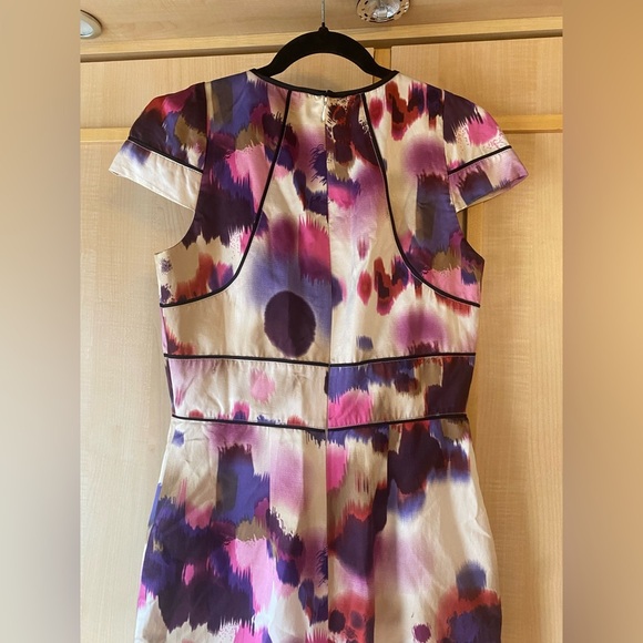 Sandra Angelozzi Cotton/Silk Blend Abstract Cap Sleeve Dress Size Medium - Picture 9 of 10